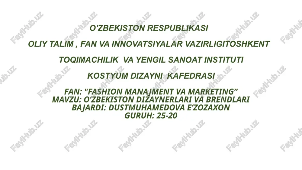 fashion manajment va marketing — PPTX