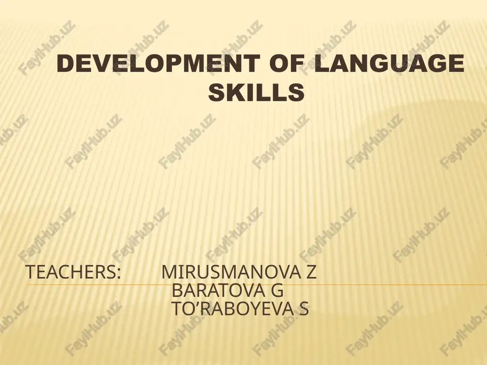 development of language skills — PPTX