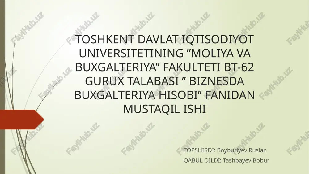biznesda buxgalteriya hisobi — PPTX