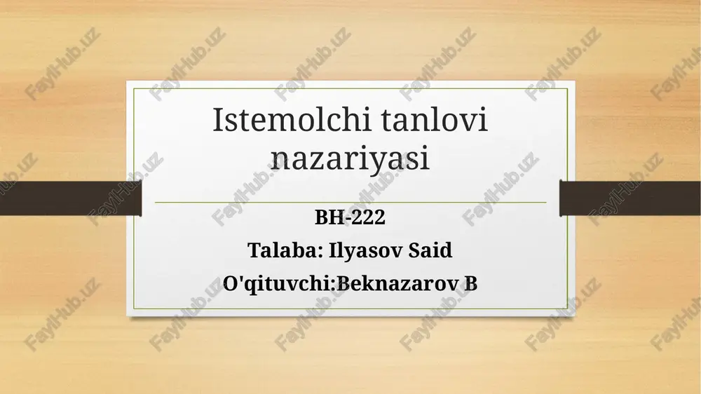 istemolchitanlovi nazariyasi — PPTX
