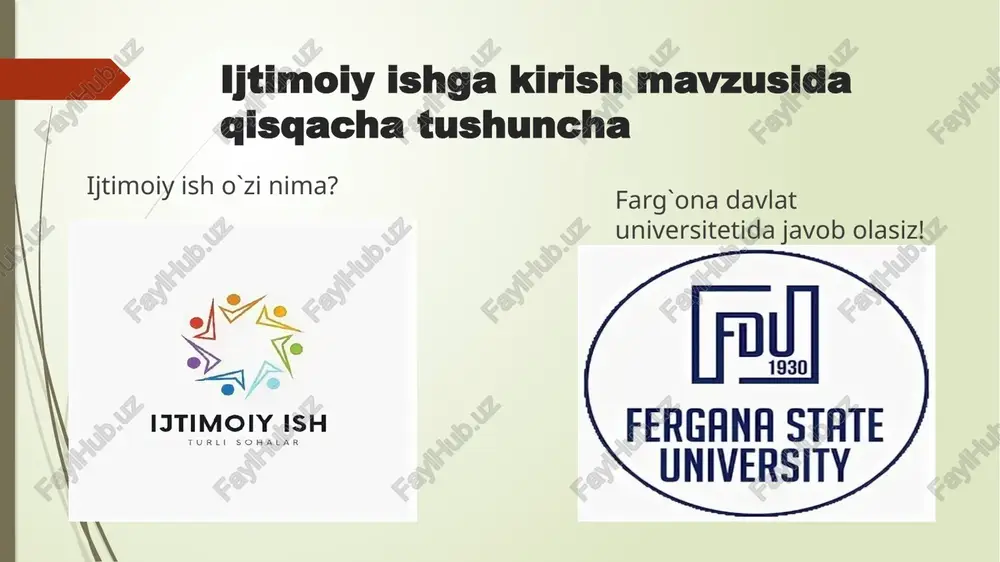 ijtimoiy ish nima? — PPTX