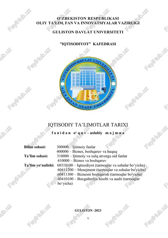 iqtisodiy ta’limotlar tarixi — DOCX