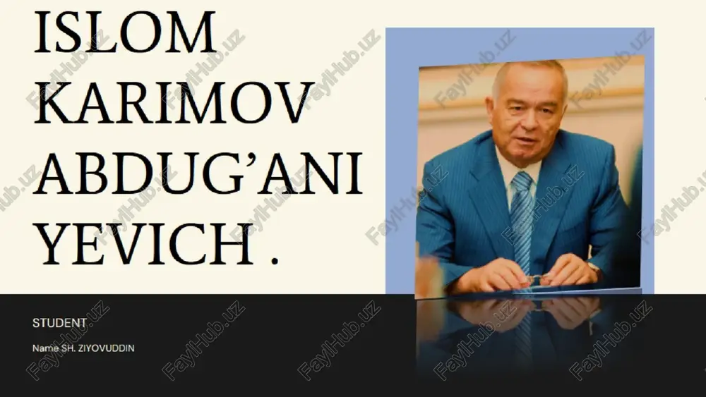 tug'ilishi islom abdug‘aniyevich karimov — PPTX