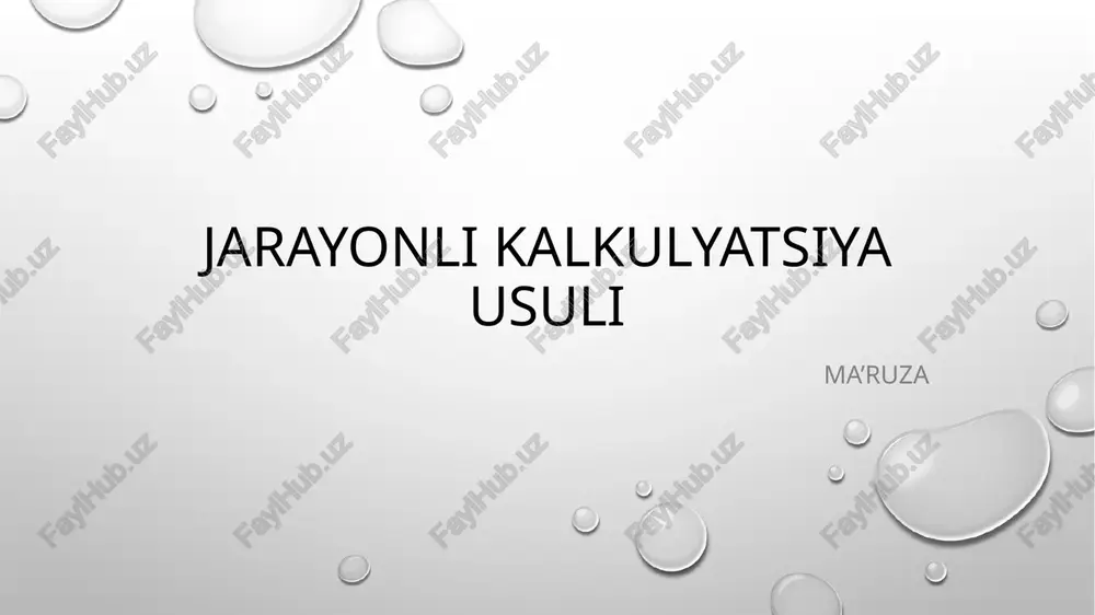 jarayonli kalkulyatsiya usuli — PPTX