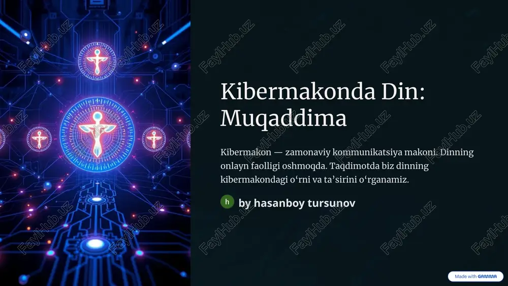 kibermakonda din: muqaddima — PPTX