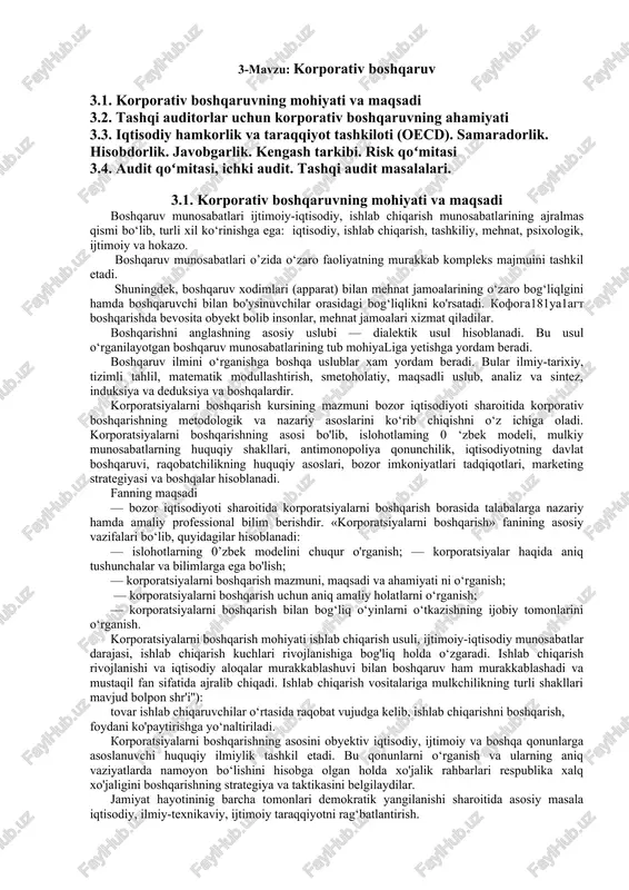 korporativ boshqaruv — DOCX