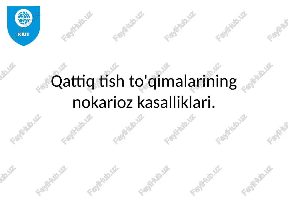 qattiq tish to'qimalarining nokariozkasalliklari — PPTX