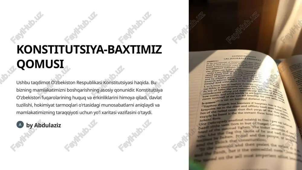 konstitutsiya-baxtimiz qomusi — PPTX