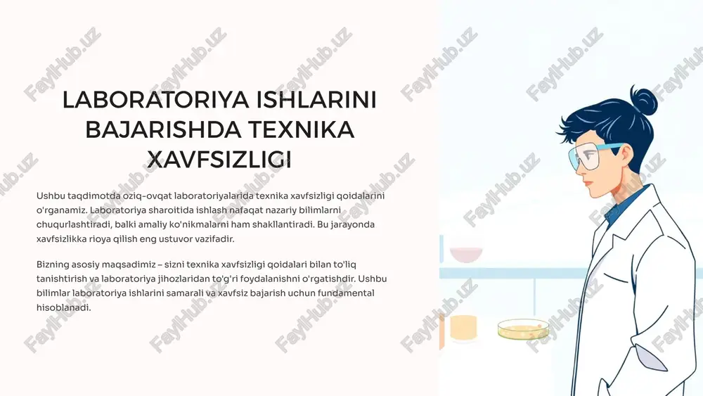 texnika xavfsizligi qoidalarini o'rganish — PPTX