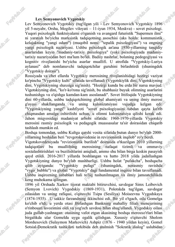 lev semyonovich vygotskiy — DOC