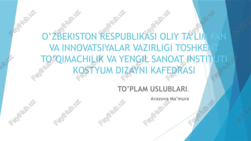 to’plam uslubitarixi. — PPTX