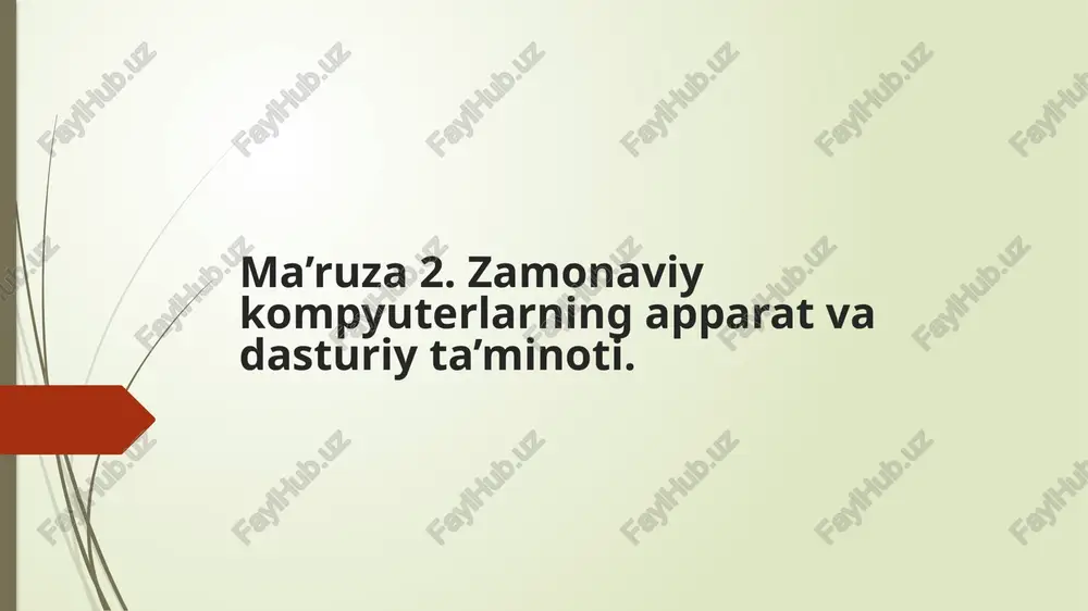 zamonaviy kompyuterlarning apparat va dasturiy ta’minoti — PPTX
