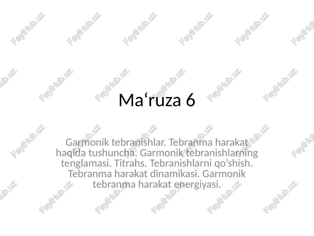garmonik tebranishlar — PPTX