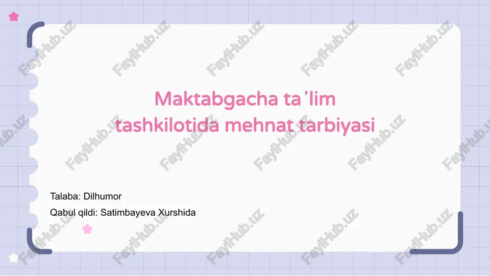 mehnat tarbiyasi — PPTX