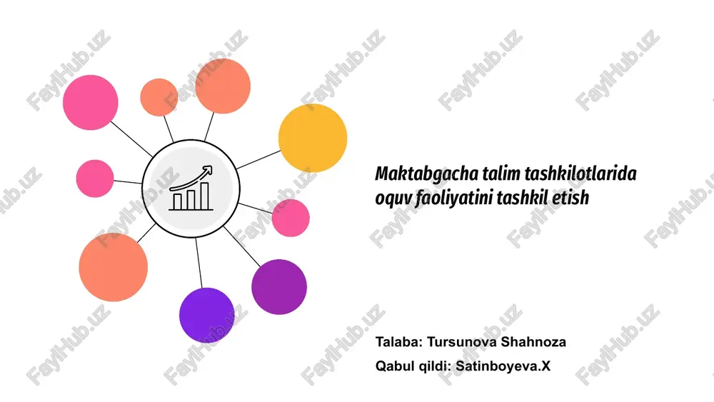 maktabgacha talim tashkilotlarida oquv faoliyatini tashkil etish — PPTX