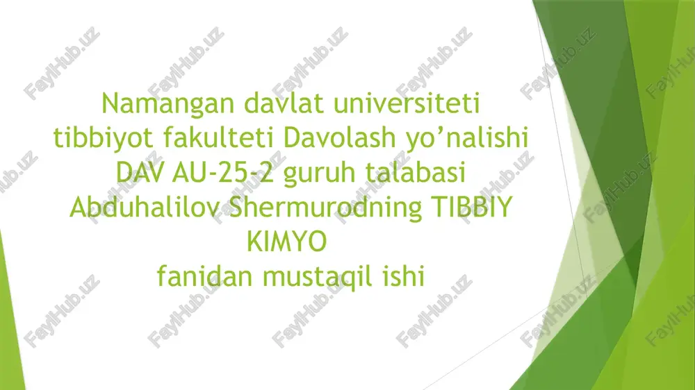 organizmning biologik suyuqliklari va ularning turlari — PPTX