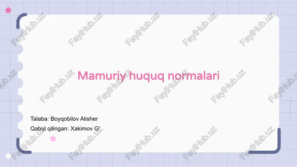 ma'muriy huquq normalari — PPTX