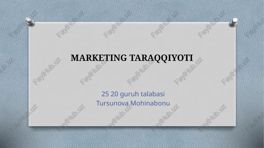 marketing taraqqiyoti — PPTX