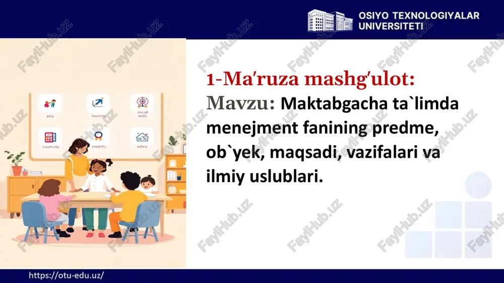 maktabgacha ta`limda menejment — PPTX