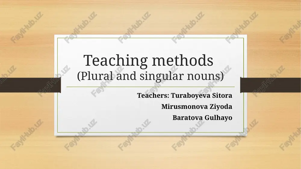 teaching methods(plural and singular nouns) — PPTX