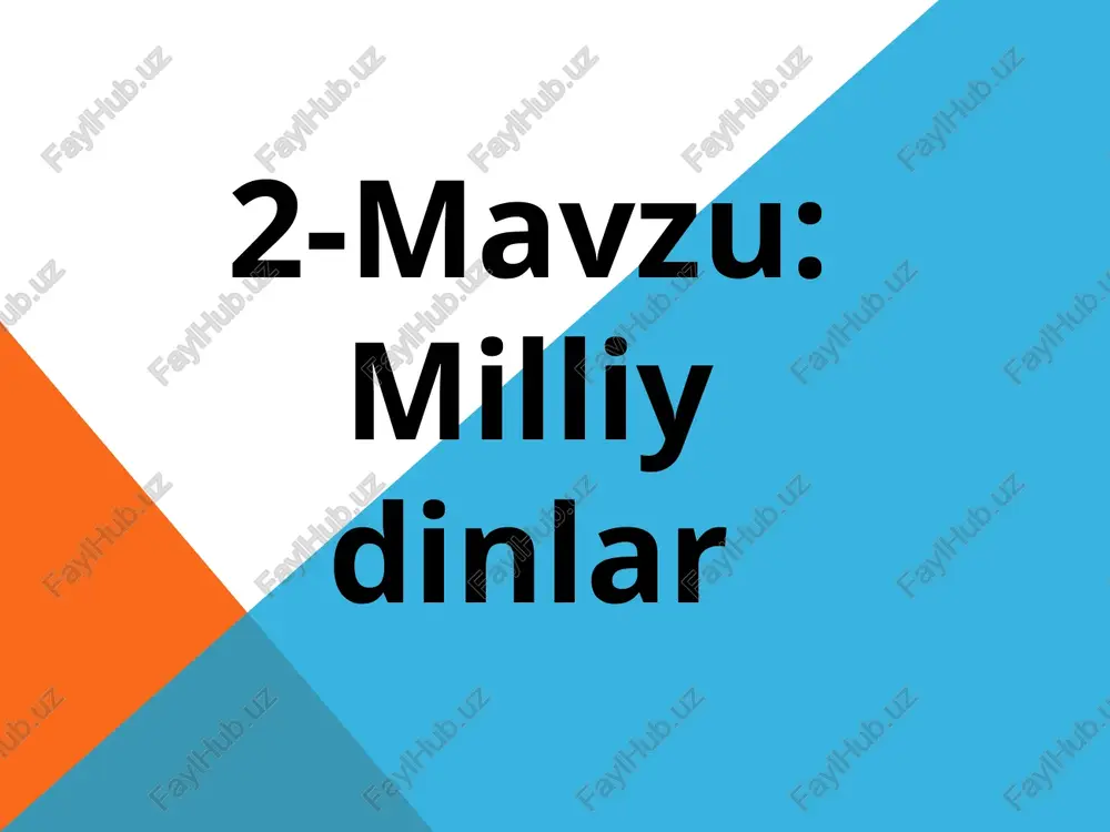 hindiston milliy dinlari, yaponmilliydinisintoizm, yahudiylikmilliydininingtarixi — PPTX