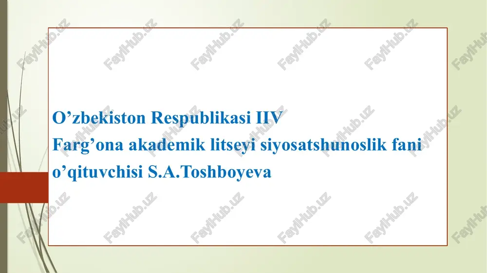 o’zbekiston respublikasi mudofaa doktrinasi — PPTX