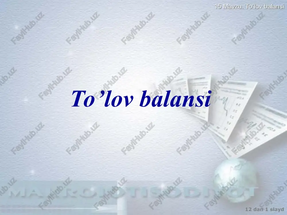 to’lov balansi — PPT