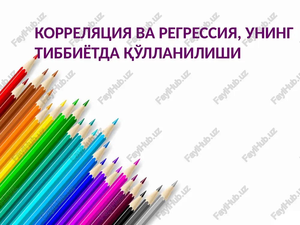 korrelyatsiya va regressiya, uning — PPTX