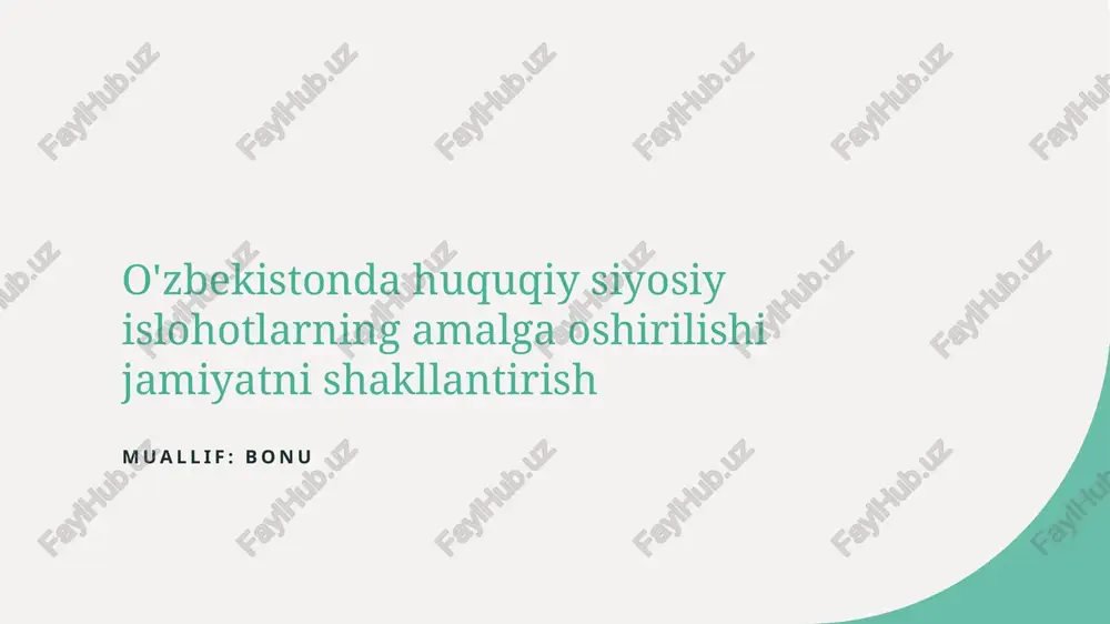 huquqiy islohotlar va jamiiyot — PPTX