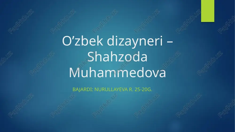 shahzoda muhammedova — PPT
