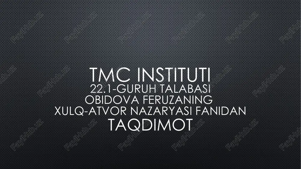 xulq-atvor iqtisodiyoti — PPTX