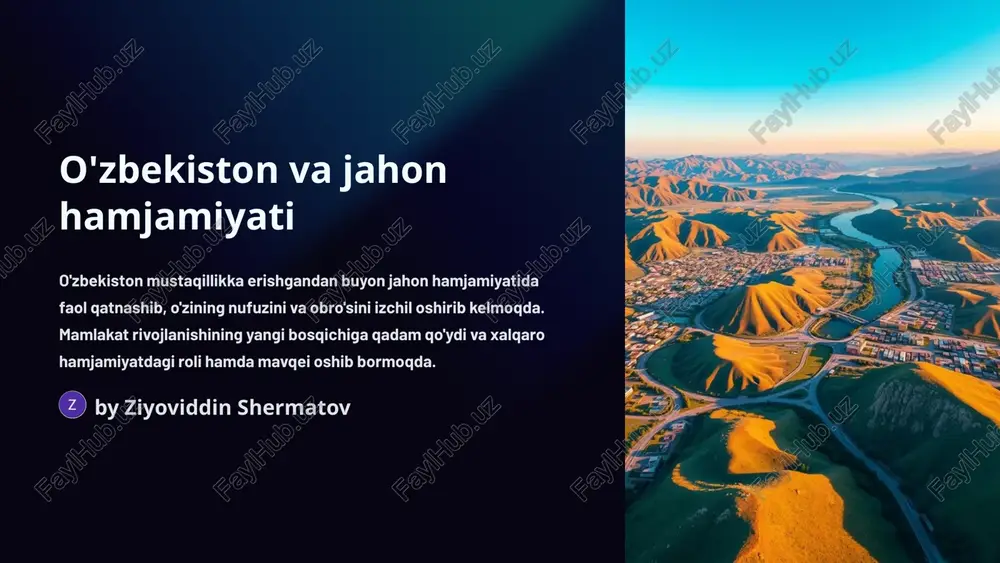 o'zbekiston va jahon hamjamiyati — PPTX