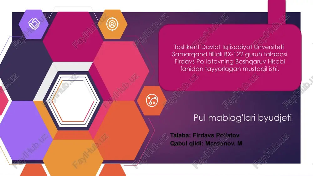 pul mablag'lari byudjeti — PPTX