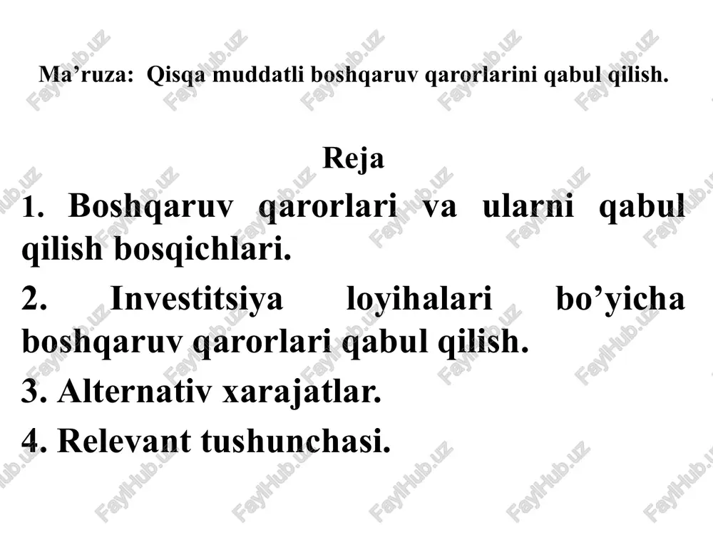 boshqaruv qarorlari — PPTX