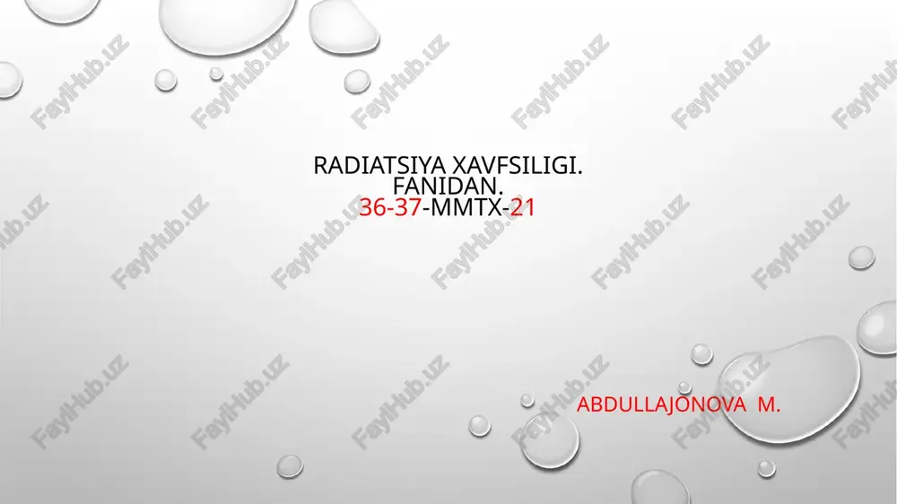 shaxsiydozimetrlar — PPTX