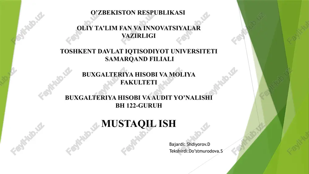 mikrokredit tashkilotlari faoliyati — PPTX