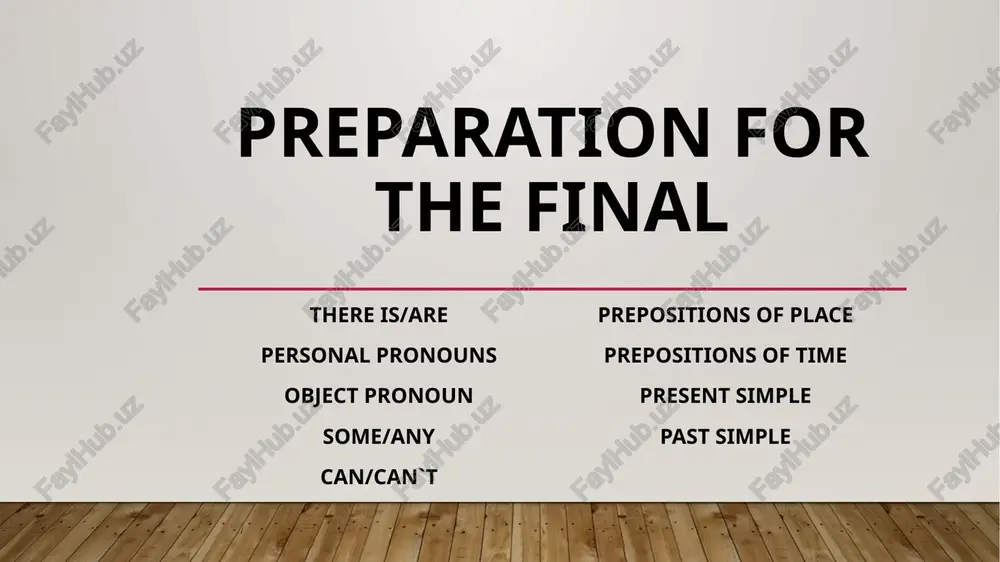 preparation for the final — PPTX