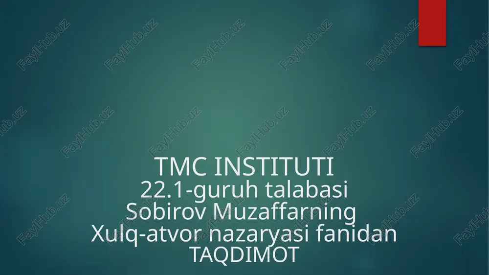 xulq-atvor iqtisodiyoti — PPTX
