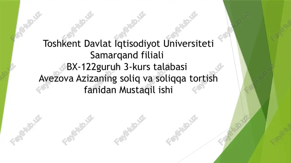 buyuk britaniyada soliq tizimi — PPTX