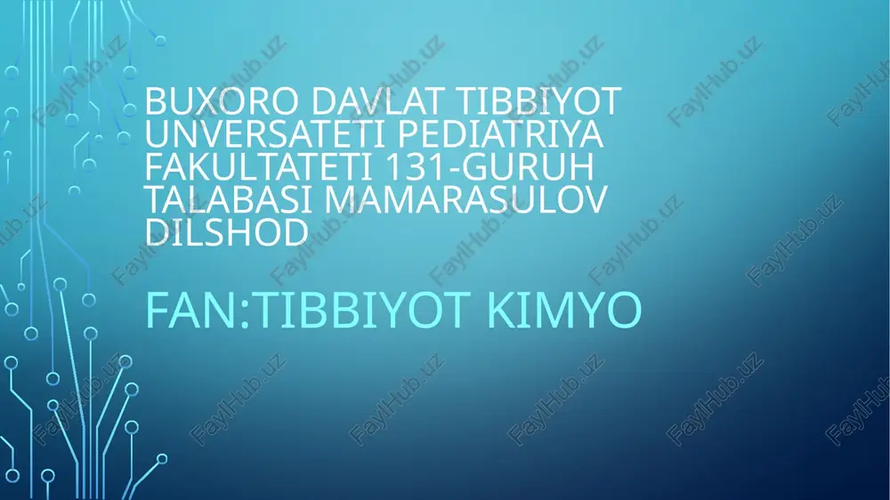 yadro kimyosining tibbiyotdagi o‘rni — PPTX