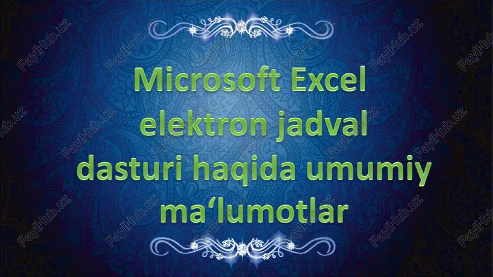 ms excel — PPT