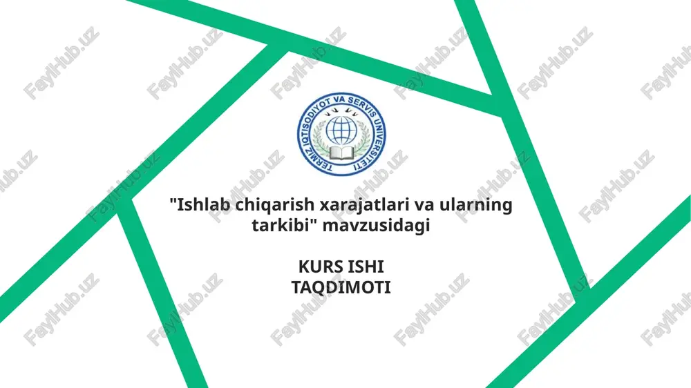 ishlab chiqarish xarajatlari va ularning tarkibi — PPTX