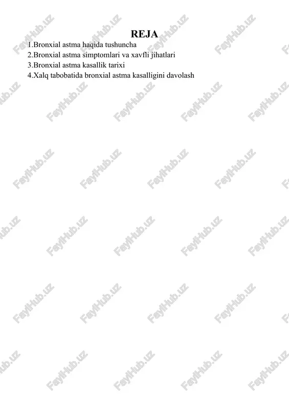 bronxial astma kasallagi va uning simptomlari — DOCX