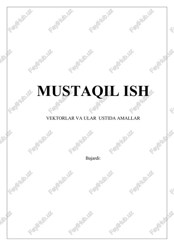 vektorlar va ular ustida amallar — DOCX