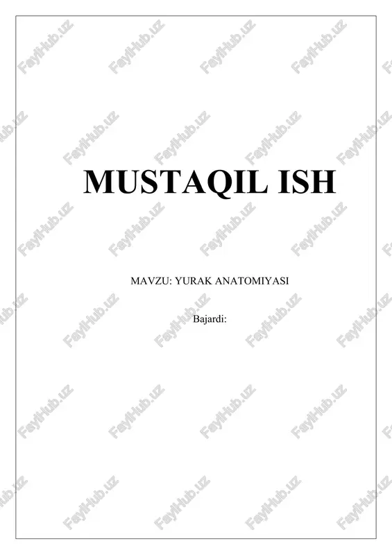 yurak anatomiyasi — DOCX