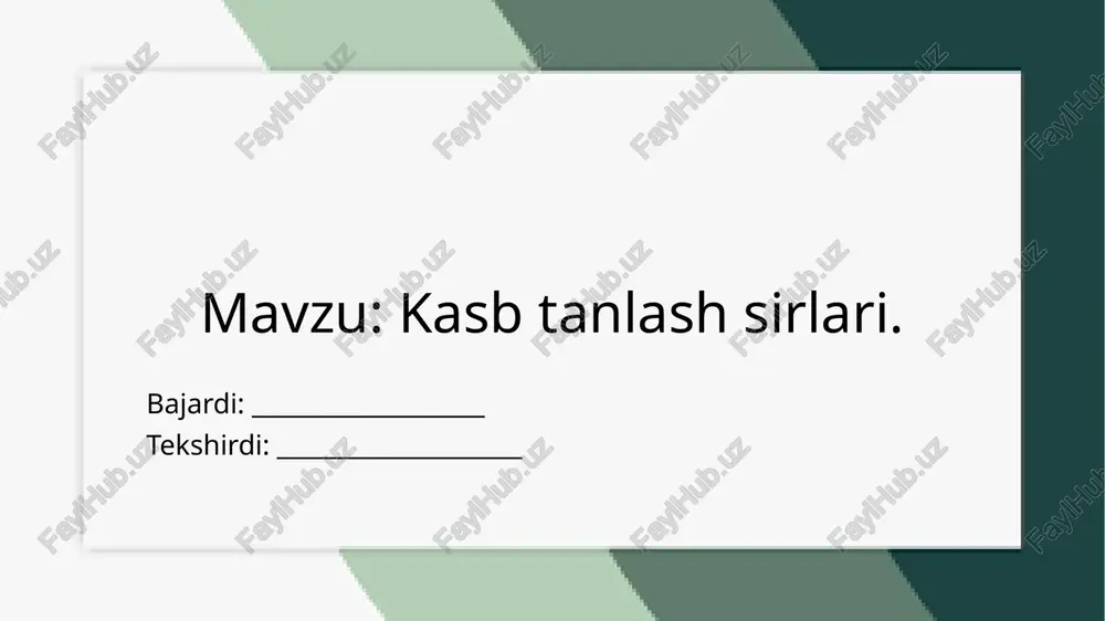 kasbtanlashsirlari — PPTX