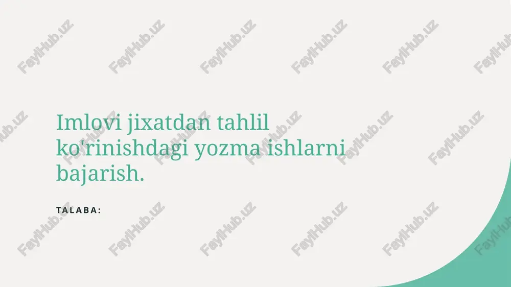 imloviy yozma ishlarni tahlil qilish — PPTX