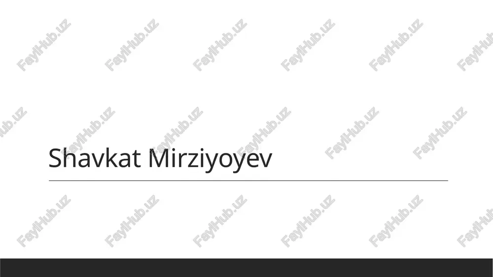 shavkat mirziyoyevning iqtisodiy islohotlari va rivojlanish strategiyalari — PPTX
