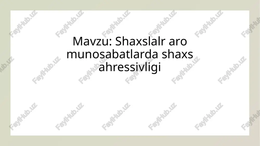 shaxslar oromonu sabatlari — PPTX
