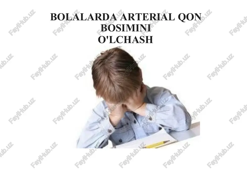 bolalarda arterial qon bosimini o'lchash — PPTX